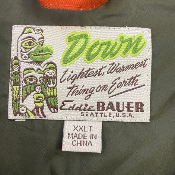Eddie Bauer Yukon Model Down Jacket XXLT Orange Goose Down Fall 2011 Seattle USA - Picture 3 of 11